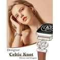 thumbnail image 2 of Wearlizer Slim Leather Band Compatible with Apple Watch Band for Women 41/40/38/42/44/45/46/49mm, Designer Celtic Strap for iWatch Series Ultra 2/SE/10/9/8/7/6/5/4/3/2/1, 2 of 6