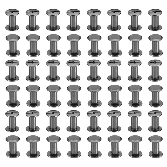 100 Sets Chicago Screws, M5x10mm Nickel Plated Chicago Screw Phillips Binding Post Screw Rivets for Leather, Black