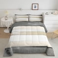 thumbnail image 2 of Castle Fairy Vintage Watercolor Stripes Twin Comforter Sets,Grey Brown Bedding Set, 2 of 8