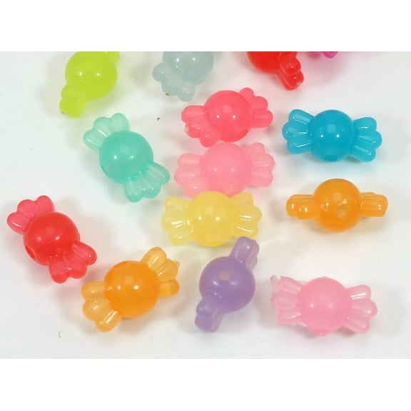 U8MO 100 Mixed Jelly Color Acrylic Sweet Candy Charm Beads 17X9mm Kids Crafts