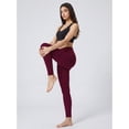 thumbnail image 4 of ValueVibe Leggings for Women High Waisted Yoga Stretch Workout Leggings Slim Fit Activewear Pants, Burgundy XL, 4 of 7