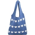 thumbnail image 1 of LHSHIDU Crochet Tote Bag Cute Aesthetic Bag Hearts Pattern Knitted Shoulder Bag Hollow Beach Bag for Women, 1 of 6