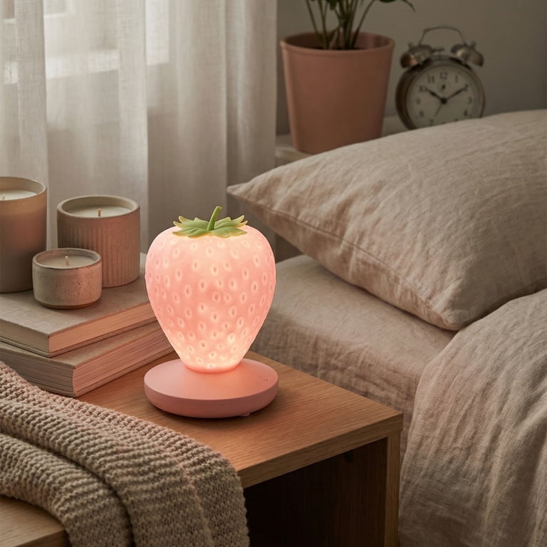 Rechargeable Dimmable Strawberry Night Light Lamp Touch Bedside