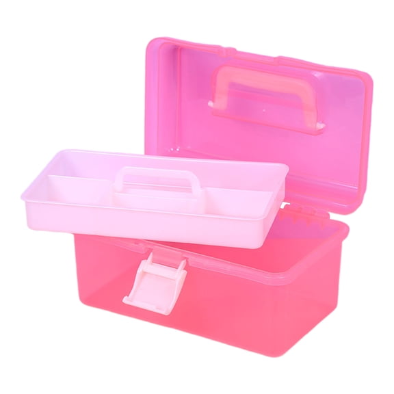 Multipurpose Storage Box with Compartments Plastic Art Large Capacity Box for Organizing Small Item