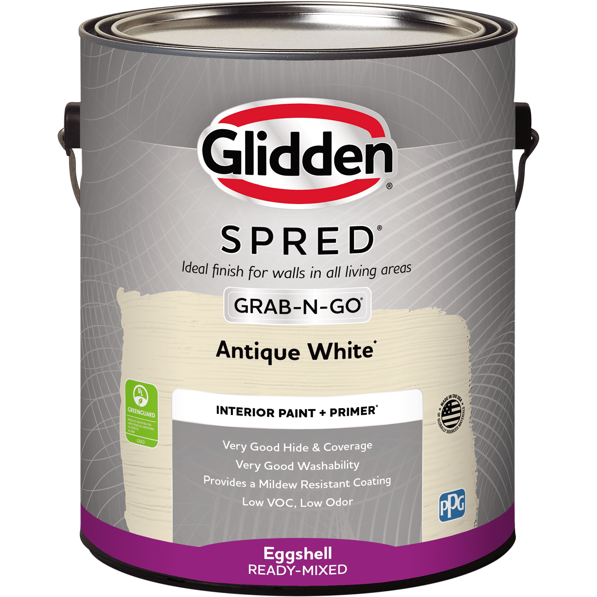 Glidden Spred Grab-N-Go Interior Wall Paint, Antique White / Off White, Eggshell, 1 Gallon