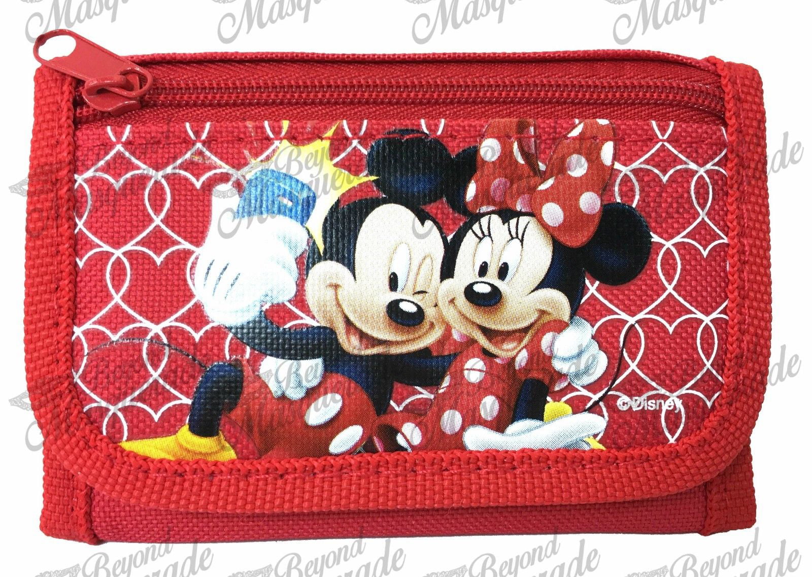 Disney Mickey Mouse & Minnie Tri-Fold Wallet Coin Purse For Kids Donald Goofy 