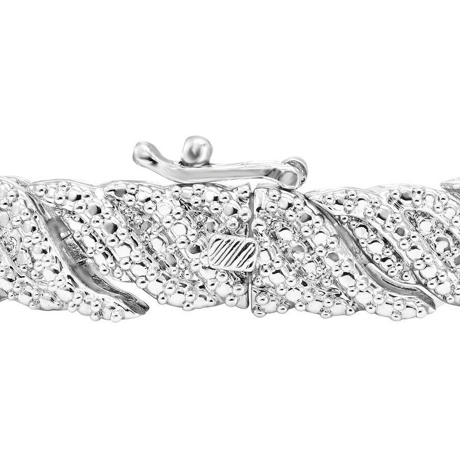 0.5 Carat T.W. Round White Diamond Rhodium-Plated Tennis Bracelet