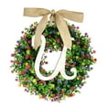 thumbnail image 2 of Clearance Wreath under $15,1PC Unique Last Name Year Round Front Door Wreath With Bow Welcome Sign Garland Creative 26 Letter Farmhouse Wreath For Front Door SummerAll Seasons Outside Hanger Dec, 2 of 4