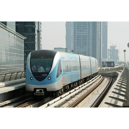Canvas Print Dubai Arab Emirates Rail Transport Metro Stretched Canvas 10 x (Best Metro Rail In The World)