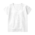 thumbnail image 6 of GUACER V Neck T Shirts for Women Casual Short Sleeve Tops Textured Cotton Linen Loose Basic Summer Tees Flowy Blouses, 6 of 6