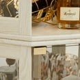 thumbnail image 3 of Lighted Glass Corner Curio Cabinet, Display Cabinet with Elegant Tempered Glass Door, China Cabinet with Light Bulb, Mirrored Back Panel, Rack for Living Room Storage (White), 3 of 9