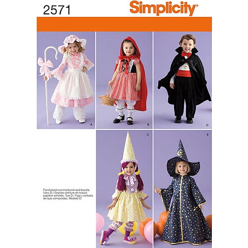 Simplicity Toddlers' Size 1/2-4 Costumes Pattern, 1 Each - Walmart.com