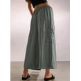 thumbnail image 3 of Pantalones Anchos de Verano para Mujer, Cómodos, Color Verde , Talla L, 3 of 5