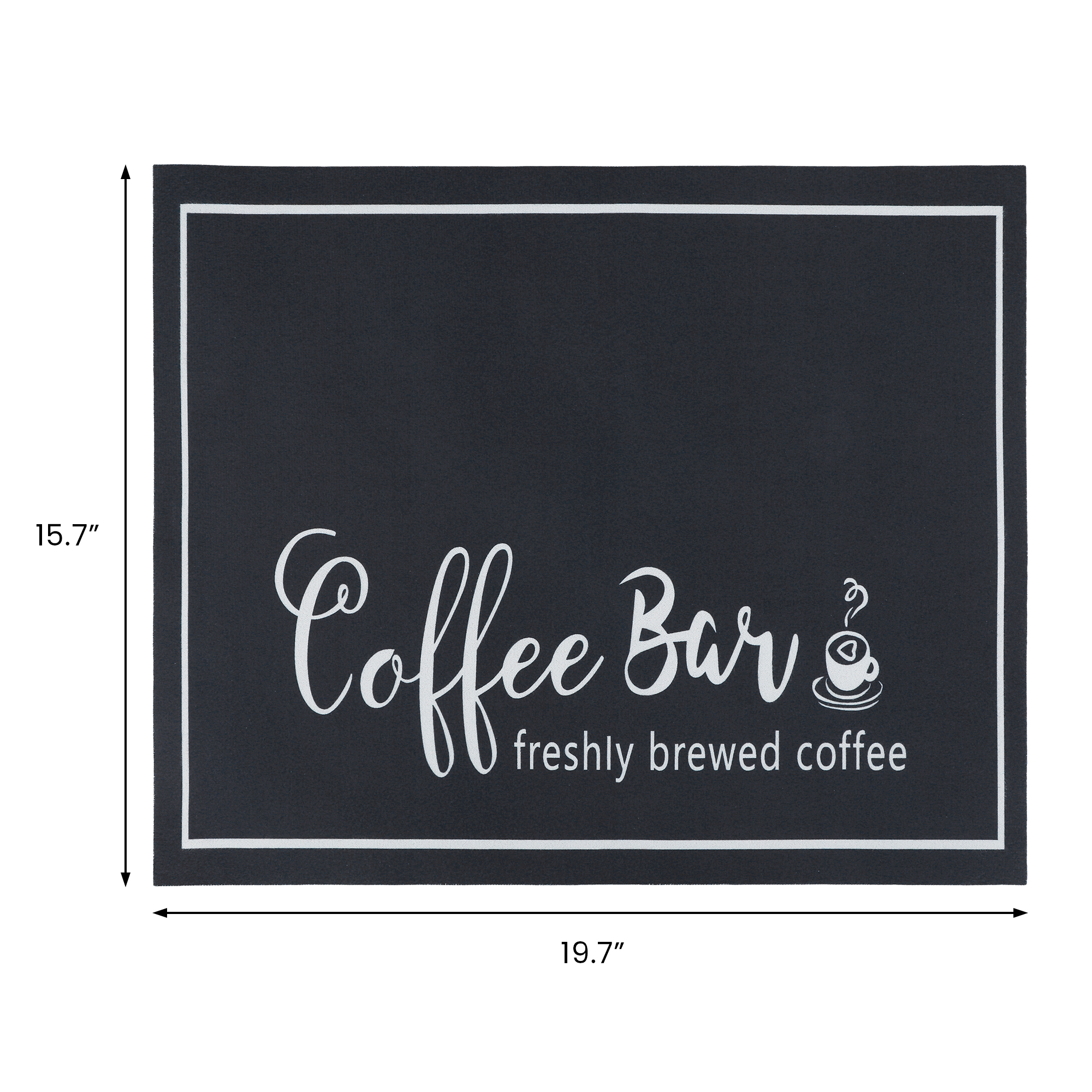 Unique Bargains Diatomaceous Quick Dry Coffee Mat for Kitchen Black 19.7*15.7 inch