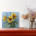 thumbnail image 2 of 7.78in Square Artistic Wall Clock Dual-Purpose Tabletop & Hanging Decor Silent Non-Ticking Clocks for Home Office 11111111 Sunflowers Painting, 2 of 7
