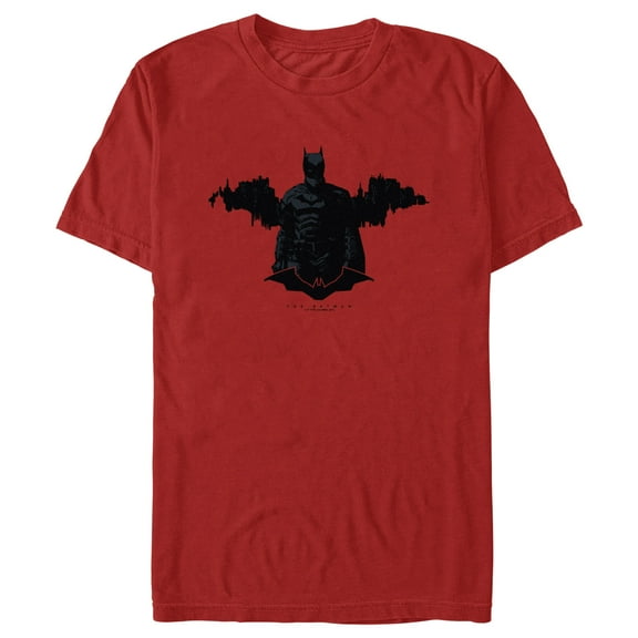 Men's The Batman Gotham Silhouette  Graphic Tee Red Small