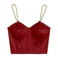 thumbnail image 1 of Fashion Women‘s Solid Color Chain Strap Vest Tight Fitting Basic Camisole, 1 of 2