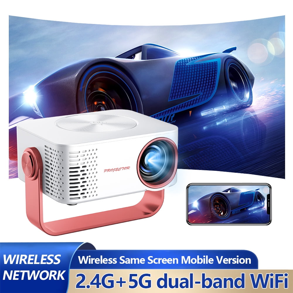 Mini Projector with WiFi , Native 1080P Projector , Projectors for Outdoor Movies Home Theater Built-in Speaker Android11 Dual WiFi6 Allwinner 1080p Compatible with iPhone/Android/PS4/Laptop
