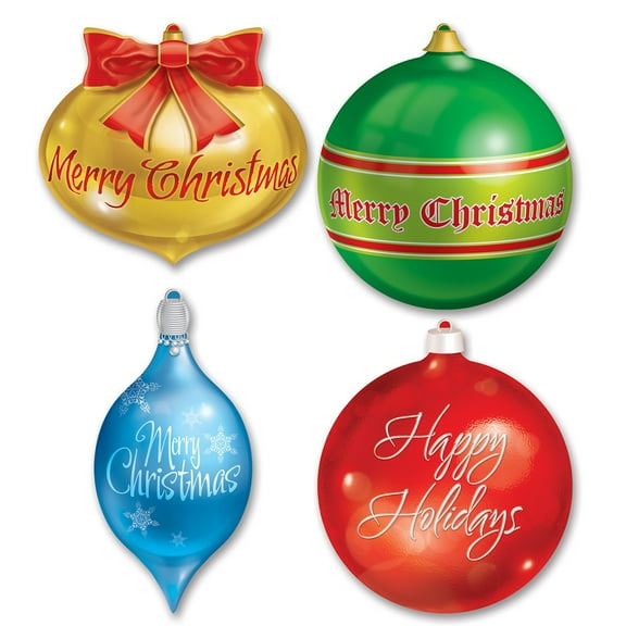 Pack of 12 Double Sided Christmas Ornaments Cutout Decorations 1.15'- 1.25'