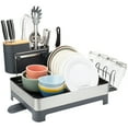 thumbnail image 2 of Homhougo Dish Drying Rack Stainless Steel Dish Rack Drainers with 360° Swivel Spout and Drainboard, Fingerprint-Proof Dish Drainers with Utensil Holder for Kitchen Counter, 2 of 8