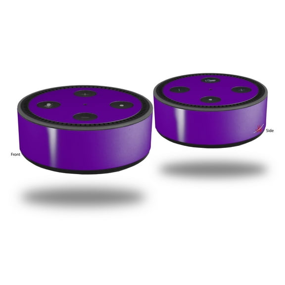 Skin Wrap Decal Set 2 Pack for Amazon Echo Dot 2 - Solids Collection Purple (2nd Generation ONLY - Echo NOT INCLUDED)