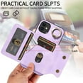 thumbnail image 5 of Nalacover for iPhone 11 Ring Holder Wallet Case with Kickstand Magnetic Clasp, Credit Card Slots Holder Premium PU Leather Purse Cover, TPU Bumper Shockproof Anti-Scratches Case,Purple, 5 of 17