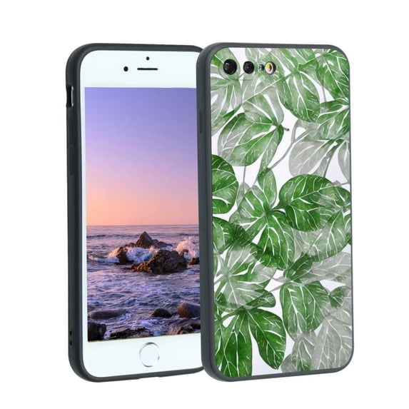 Compatible with iPhone 8 Plus Phone Case, Leaves-174 Case Men Women, Flexible Silicone Shockproof Case for iPhone 8 Plus