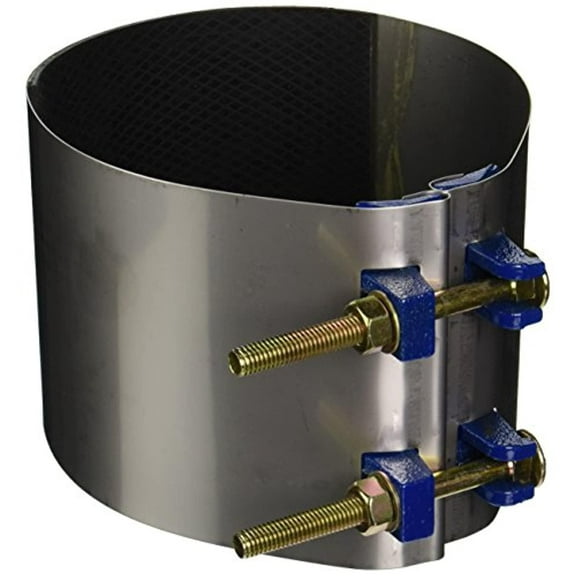 smith-blair stainless steel repair clamp, redi-clamp, carbon steel bolt, 2 bolts, 6" length, 8" pipe size