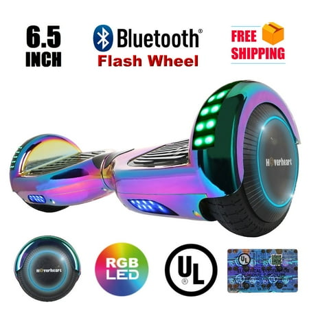 UL2272 Certified Bluetooth 6.5" Hoverboard Two Wheel Self Balancing Scooter Chrome Rainbow