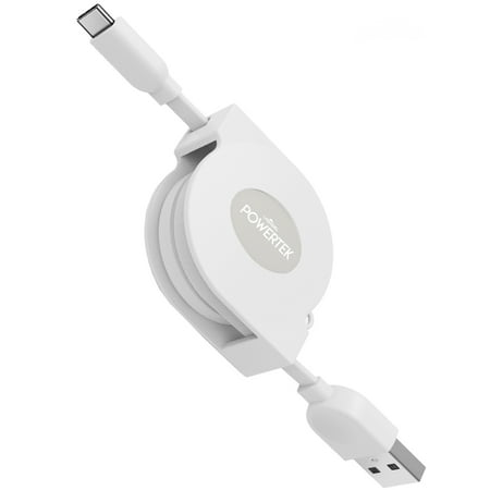Retractable Type C Cable - White