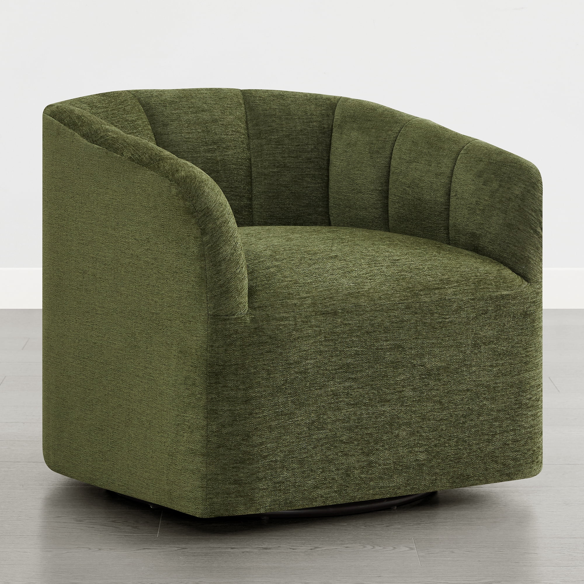 Spruce & Spring Swivel Accent Chair for Living Room, Barrel Armchair for Bedroom Reading Nook, Green
