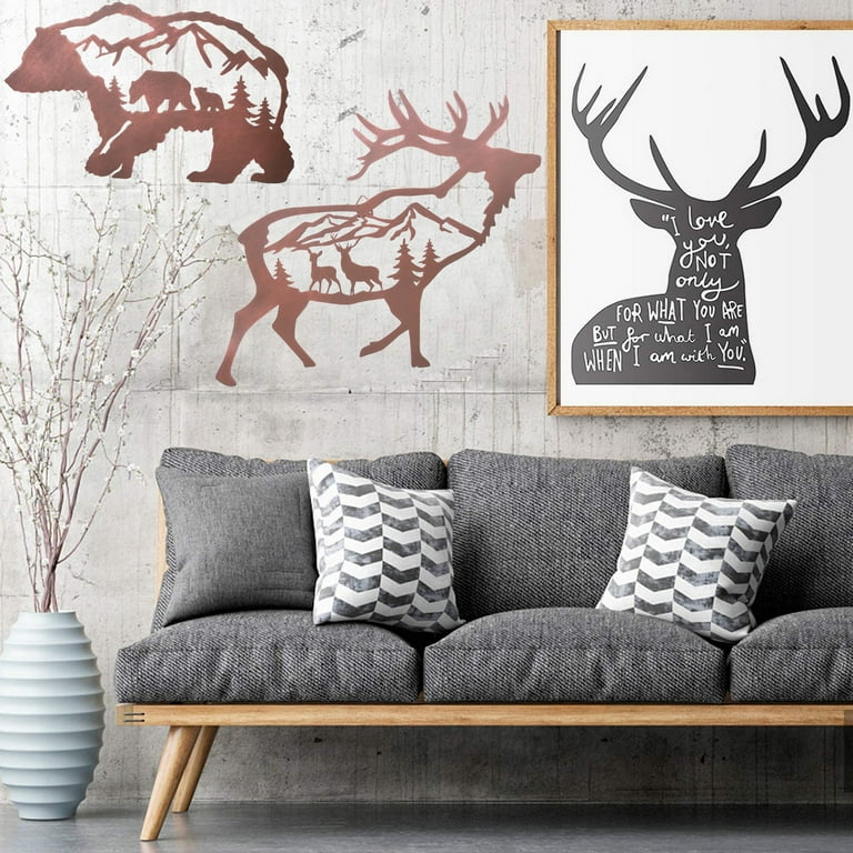 Metal Pine Tree Wall Art Decor - Black Forest Nature Wall Sculpture For Living Room