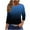Dark Blue, variant on cocolona Womens Crew Neck 3/4 Sleeve Blouse Casual Loose Gradient Color Shirts Summer Trendy Tops