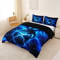 thumbnail image 3 of Metsweet Magical Dragon Duvet Cover Queen, Abstract Blue Lightning Queen Bedding,Black Reversible,3-Piece,1 Duvet Cover and 2 Pillowcases, 3 of 6