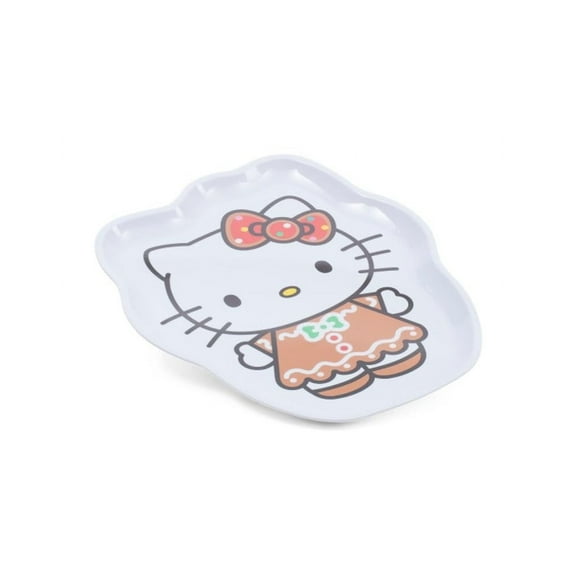 Zrike Brands Hello Kitty Christmas Winter Melamine Dinnerware Gingerbread Dress, Platter, 14in W x 11.5in L