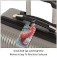 thumbnail image 3 of Square 2Pack PU Leather Seahorse Cruise Luggage Tag with Privacy Cover and Name ID Tag for Travel Handbags Backpacks Luggage Tags, 3 of 6