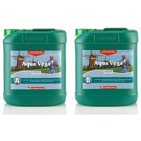 CANNA 5 Liter - Aqua Vega - Part A and B - Veg Nutrient - Developed for Recirculating Systems 9520005