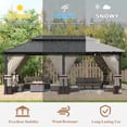 thumbnail image 3 of ASJMR 12x20 FT Hardtop Gazebo Double Roof with Metal Frame,Outdoor Pavilion with Curtains and Nettings,Garden Tent For Courtyards Backyards Decks Grass,Sand, 3 of 8