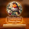 thumbnail image 2 of Quand les Robins Apparaissent Qu'un Tre Cher Est Proche - Lumière LED 3D Personnalisée, 2 of 8
