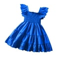 thumbnail image 2 of gljltg Girls Dress Fluffy Summer Dresses Belted Wedding Party Flower Girls' Dress Size Wave Point puff sleeves Skirt, 2 of 4