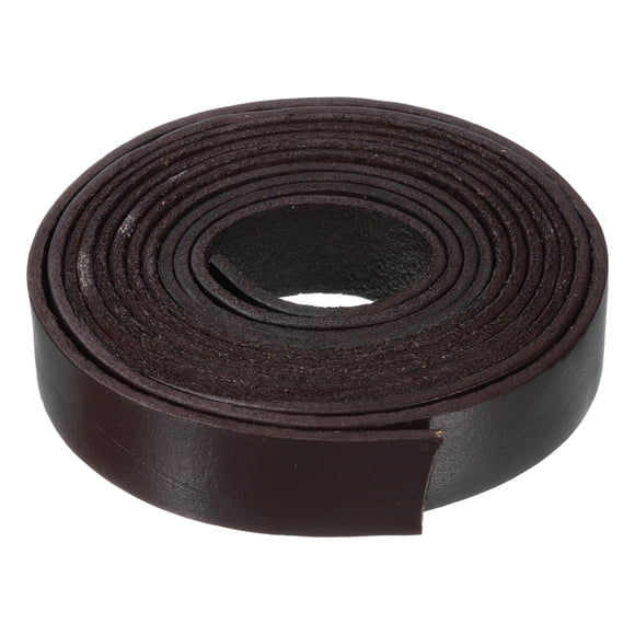 Unique Bargains 2.2 Yard 20mm Flat Leather Cord, Leather Lacing Strips for DIY Crafting Coffee
