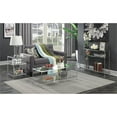thumbnail image 4 of Pemberly Row Table Console Moderne à 3 Niveaux en Verre Clair et Chrome, 4 of 4