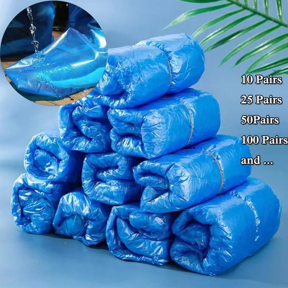 Shoe Covers Disposable Non Slip - Premium Waterproof and Recyclable Shoe Booties Covers for Indoors, Fits Up To 11 US Men and 13 US Women Size