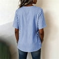 thumbnail image 5 of BUIGTTKLOP Blouse for Women Dressy Casual Summer V Neck Button down Cotton Linen Shirts Tie Front Short Sleeve Beach Vacation Tops, 5 of 8