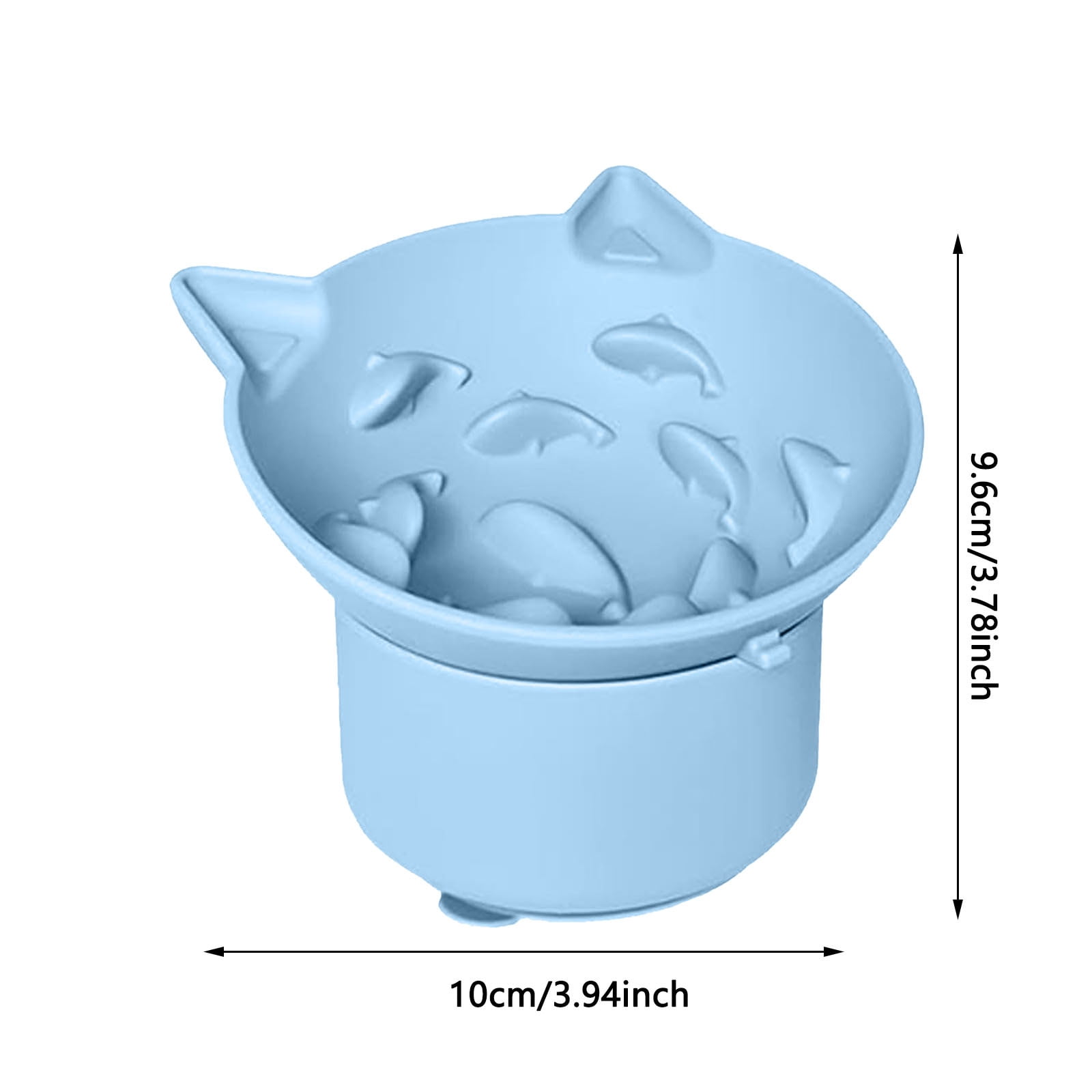 Elevated Slow Feeder Cat Bowl â Silicone Tilted Pet Dish for Dry & Wet Food, Non- Base & Whisker Fatigue Relief, for Fast Eaters & Digestion Support