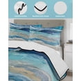 thumbnail image 4 of Quilts Twin-XL Size Bedding Set, Blue Coastal Lightweight Quilted Comforter, Summer Beach Nautical Abstract Art Soft Reversible Bedspread Coverlet with Pillow Covers for All Season, 68" x 98", 4 of 7