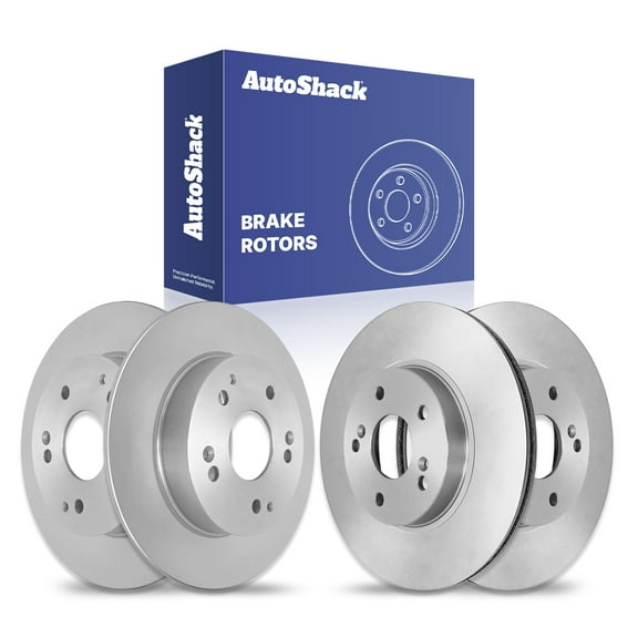AutoShack Front Vented & Rear Solid Brake Rotors 4-PC Set Replacement for 2003-2007 Honda Accord 2004-2008 Acura TSX