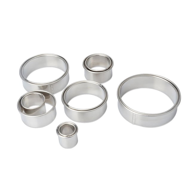 12 unids / set forma redonda cortador de galletas rebanadoras pan fruta galleta molde de pastel de acero inoxidable herramienta de decoración de fondant de azúcar Inevent JJ18467-01B