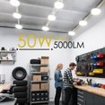 thumbnail image 2 of LED Construction String Lights 50FT, 5000 LM, 5000K Daylight LED String Work Lights, 50W Temporary Lighting for Job Site, 2 of 7