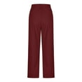 thumbnail image 6 of HaiMao Corduroy Pants Clearance Women Elastic Waist Mid-Rise Wide Leg Cropped Pants Baggy Barrel Jeans Trousers with Pockets Wine 10(XL), 6 of 7